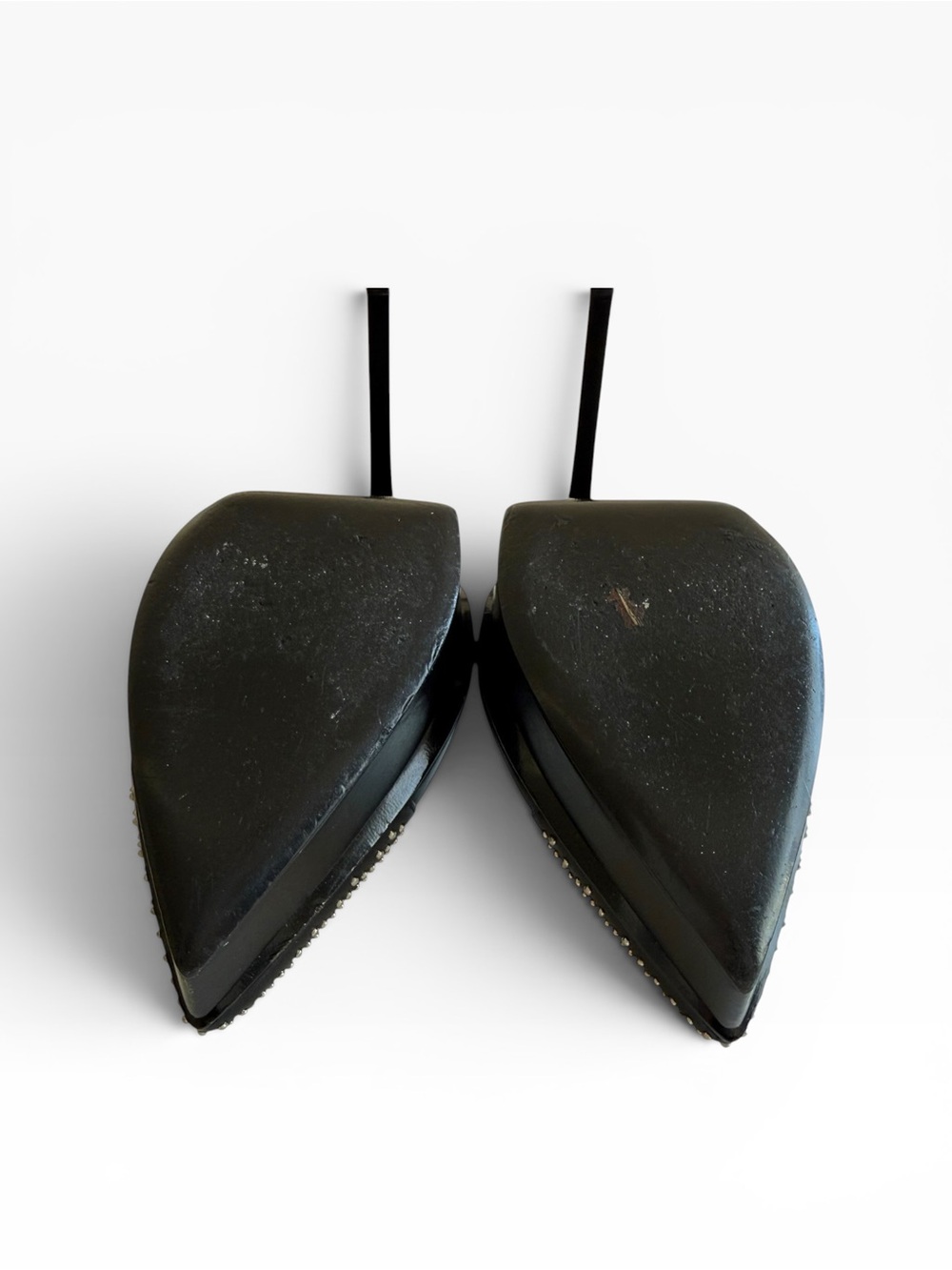 Saint Laurent Black Studded T-Strap Platform Heel - Picture 10 of 12